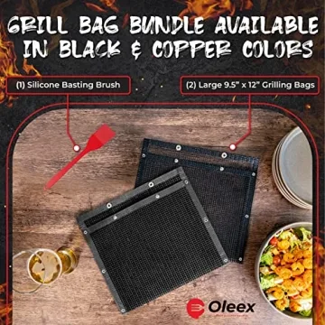 Oleex Large BBQ Grilling Bags - Non-Stick and Easy to Clean