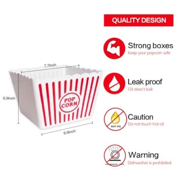 Classic Retro Popcorn Bowls for Movie Nights and Parties