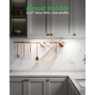 Vovamo Plug-in Under Cabinet Lighting, Dimmable Counter Lights for Kitchen, 2pcs 12 Inch, Cold White...