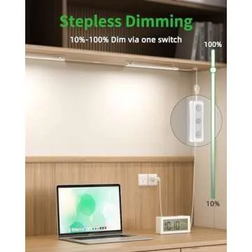 Vovamo Plug-in Under Cabinet Lighting, Dimmable Counter Lights for Kitchen, 2pcs 12 Inch, Cold White 6000K Linkable USB Led Closet Light, Wired Indoor Night Lights Bar for Desk, Sink,Workbench