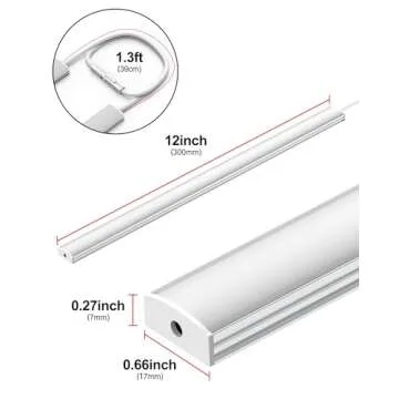 Vovamo Plug-in Under Cabinet Lighting, Dimmable Counter Lights for Kitchen, 2pcs 12 Inch, Cold White 6000K Linkable USB Led Closet Light, Wired Indoor Night Lights Bar for Desk, Sink,Workbench