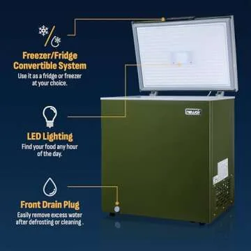 Newair 5 Cu. Ft. Chest Freezer with Removable Basket, Quiet Deep Freezer, Digital Temperature Contro...