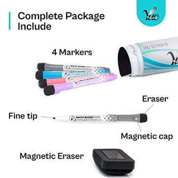 17x12 inch Dry Erase Calendar - Magnetic Calendar for Fridge - Fridge Whiteboard Calendar - Fridge Calendar - Calendar Whiteboard - White Board Calendar Dry Erase for Refrigerator