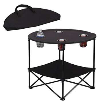 ATSENA Camping Table Portable Camping Side Table for Outdoor Picnic, Beach, Games, Camp, & Patio Tab...