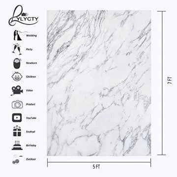 LYLYCTY 5X7ft Customized Backdrop Marble Texture Pattern Studio Photography Backdrop Props LYGE614