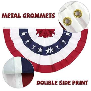 Stunning 3x6 Ft American Pleated Fan Flag for Celebrations
