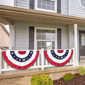 Stunning 3x6 Ft American Pleated Fan Flag for Celebrations