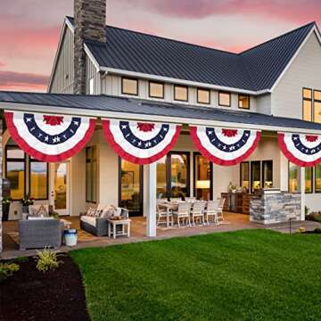 Stunning 3x6 Ft American Pleated Fan Flag for Celebrations