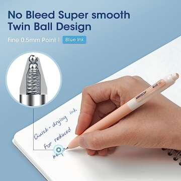 WRITECH 0.5mm Gel Pens: Smooth Writing, Silent Click, No Smear, 8ct