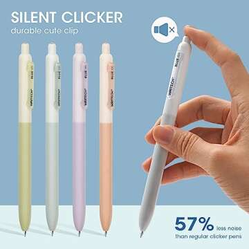 WRITECH Gel Pens 0.5mm Blue Ink Retractable Silent Click Pen