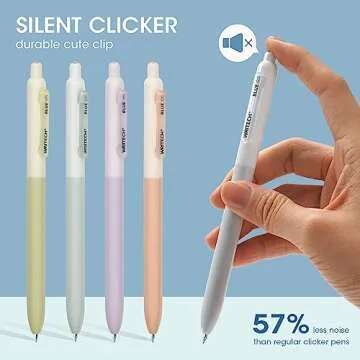 WRITECH Gel Pens 0.5mm Blue Ink Retractable Silent Click Pen