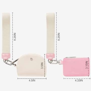 MAMONA Keychain Wallet - Mini Zip Around Wristlet Wallets with Detachable Dual Pouch - Ideal Portabl...