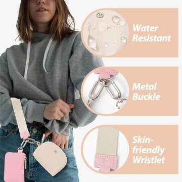 MAMONA Keychain Wallet - Mini Zip Around Wristlet Wallets with Detachable Dual Pouch - Ideal Portable Coin Purse for Women and Men