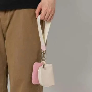 MAMONA Keychain Wallet - Mini Zip Around Wristlet Wallets with Detachable Dual Pouch - Ideal Portable Coin Purse for Women and Men