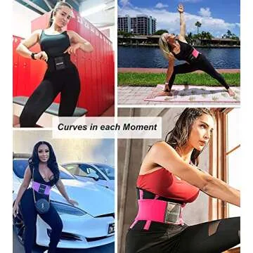 SHAPERX Women Waist Trainer Eraser Belt Tummy Control Waist Trimmer Slimming Belly Band Shaper, SZ8002-Rose-L