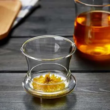 Versatile Glass Tea Cup with Infuser and Lid, 14OZ