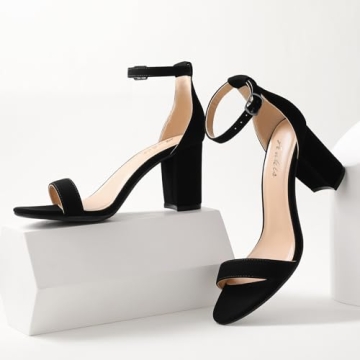 Ankis Black Chunky Heel Sandals for Women - Perfect Fit