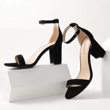 Ankis Black Chunky Heel Sandals for Women - Perfect Fit