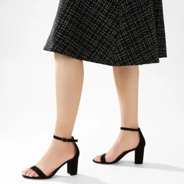 Ankis Black Chunky Heel Sandals for Women - Perfect Fit