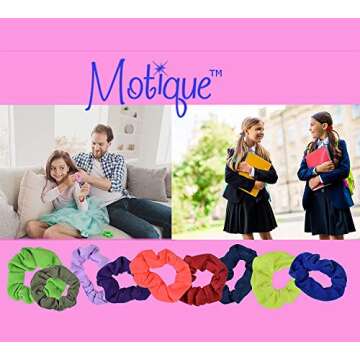 Small Scrunchies Cotton Hair Bobble Set of 3 Hot Pink