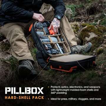 HAZARD 4 Pillbox - Hardshell Backpack, Tactical Camera Bag with Laptop Compartment Compatible, 29.5 Liter