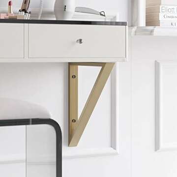 homary Floating Makeup Vanity with Drawers, Modern White Beauty Station Wall Mounted Dressing Table with Tempered Glass Top