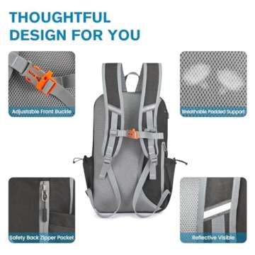 G4Free Lightweight Pickleball Bag, Pickleball Backpack for Men and Women, Adjustable Padel Bag Fits 2 to 4 Paddles, Shoulder Daypack for Sports(Dark Grey)