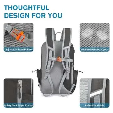 G4Free Lightweight Pickleball Bag, Pickleball Backpack for Men and Women, Adjustable Padel Bag Fits 2 to 4 Paddles, Shoulder Daypack for Sports(Dark Grey)