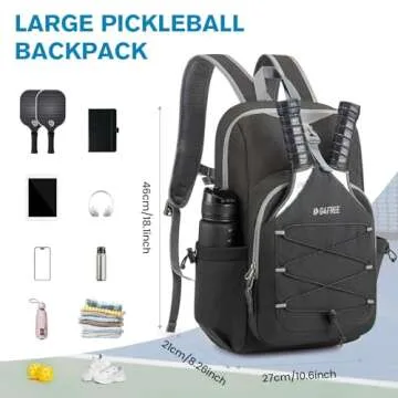 G4Free Lightweight Pickleball Bag, Pickleball Backpack for Men and Women, Adjustable Padel Bag Fits 2 to 4 Paddles, Shoulder Daypack for Sports(Dark Grey)