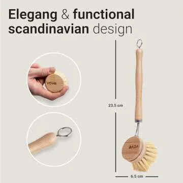 Vove Bamboo Dish Brush - Eco-Friendly & Durable Cleaning Tool