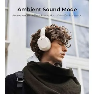 Edifier W820NB Plus Hybrid Active Noise Cancelling Headphones - LDAC Codec - Hi-Res Audio Wireless & Wired - Fast Charge - Over Ear Bluetooth V5.2 Headphones for Travel/Home/Office- Ivory