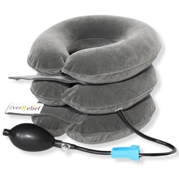 EverRelief Cervical Neck Traction Device - Inflatable Neck Stretcher Pillow for Instant Neck Decompr...