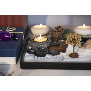 Handcrafted Pebble Candle Holder for Zen Spaces