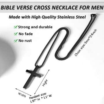Inspirational ZRYA Cross Necklace for Men - Faithful Gift