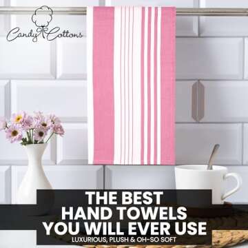 Candy Cottons Absorbent Stripe Kitchen Towels Set of 6