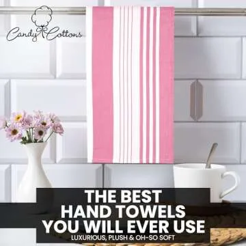 Candy Cottons Absorbent Stripe Kitchen Towels Set of 6