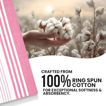 Candy Cottons Absorbent Stripe Kitchen Towels Set of 6