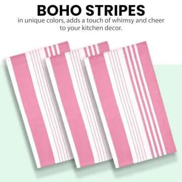 Candy Cottons Absorbent Stripe Kitchen Towels Set of 6