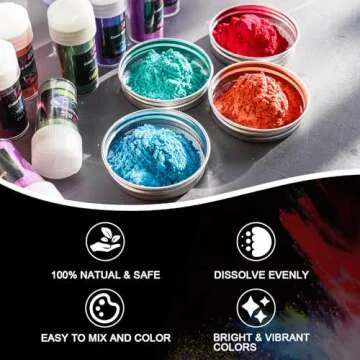 LET'S RESIN 60 Colors Mica Powder,Natural Pearlescent Pigment Powder for Epoxy Resin/UV Resin for Ca...