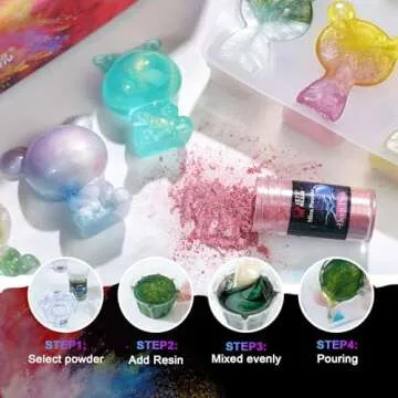 LET'S RESIN 60 Colors Mica Powder,Natural Pearlescent Pigment Powder for Epoxy Resin/UV Resin for Candle Making, Resin Dye, Painting, Bath Bombs, Art Crafts