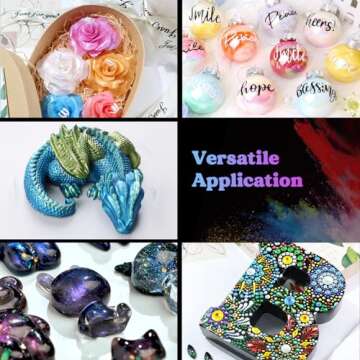 LET'S RESIN 60 Colors Mica Powder,Natural Pearlescent Pigment Powder for Epoxy Resin/UV Resin for Candle Making, Resin Dye, Painting, Bath Bombs, Art Crafts