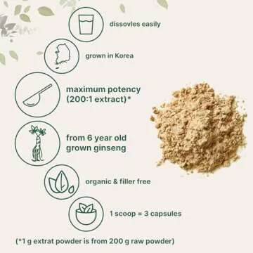 Maximum Strength Organic Korean Ginseng Powder 4oz