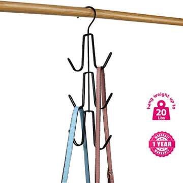 Niclogi Purse Handbag Hangers, Purse Handbag Holder 2 Pack Metal Space Saving Hangers Closet Organiz...