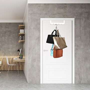 Niclogi Purse Handbag Hangers, Purse Handbag Holder 2 Pack Metal Space Saving Hangers Closet Organization Bags Storage for Purses Handbags Backpacks Tank Tops Belts(Black)