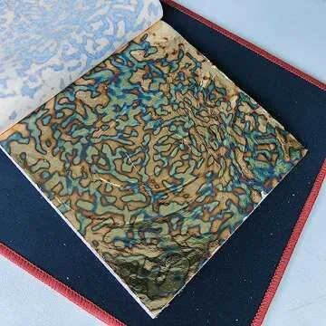 JINRUISI Variegated Gold Foil Leaf 50 Sheets Booklet Colorful Imitation Gold Leaf Gilding Craft Decoration Art (Starry Sky Gold)