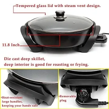 Moss & Stone Electric Nonstick Skillet for Easy Cooking