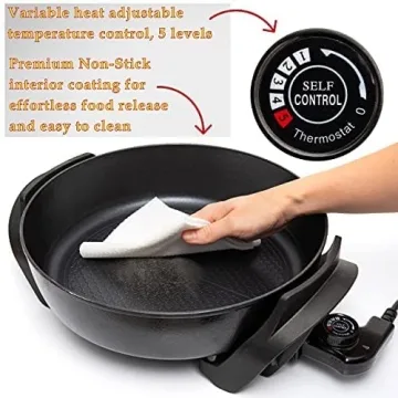 Moss & Stone Electric Nonstick Skillet for Easy Cooking