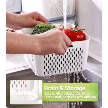 COCOYA 5-Pack Large Fruit Containers for Fridge