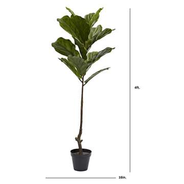Nearly Natural 4ft. Fiddle Leaf Tree UV Resistant (Indoor/Outdoor)