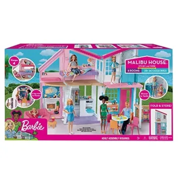 Barbie Malibu Doll House Playset with 25+ Accessories